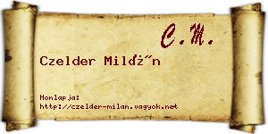 Czelder Milán névjegykártya
