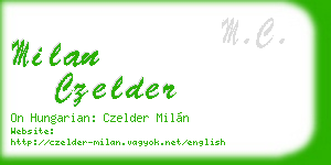 milan czelder business card